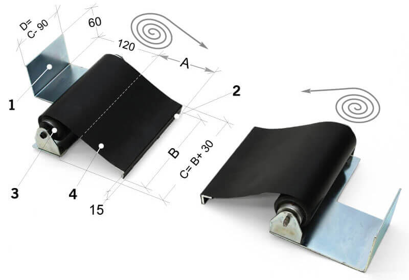 Données techniques du MST-AT01/T3 - Ensemble de 2 rideaux-protecteurs pour vis-mère de tour