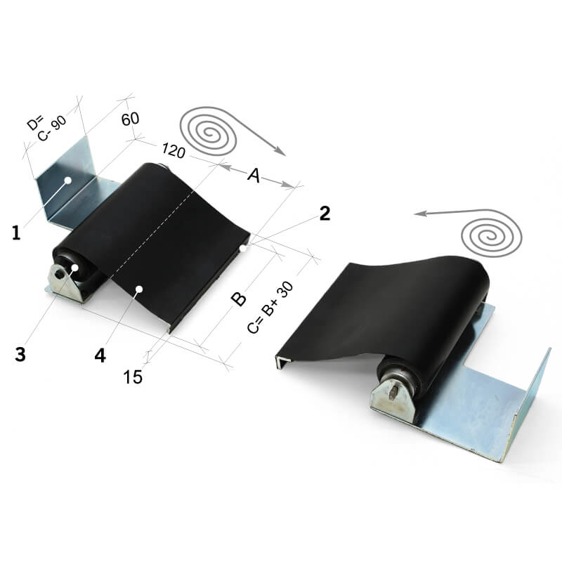 Données techniques du MST-AT01/T3 - Ensemble de 2 rideaux-protecteurs pour vis-mère de tour