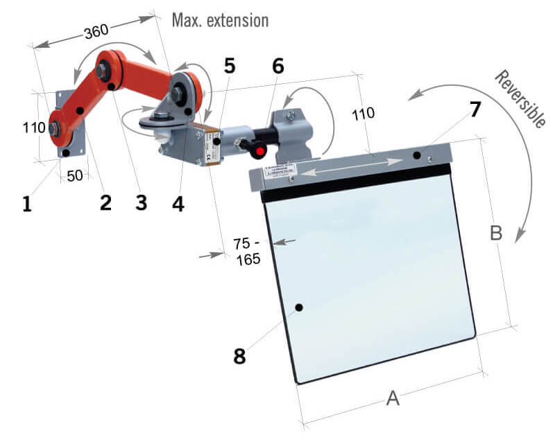 Données techniques du MST-BF10 - Protecteur pour presse hydraulique et machines variées