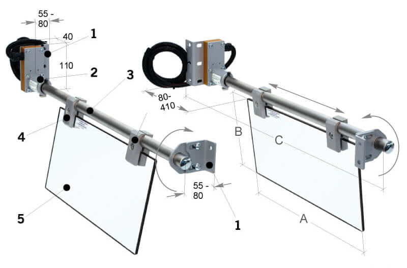 Données techniques du MST-FR10 - Ensemble de 2 protecteurs pour fraiseuse horizontale