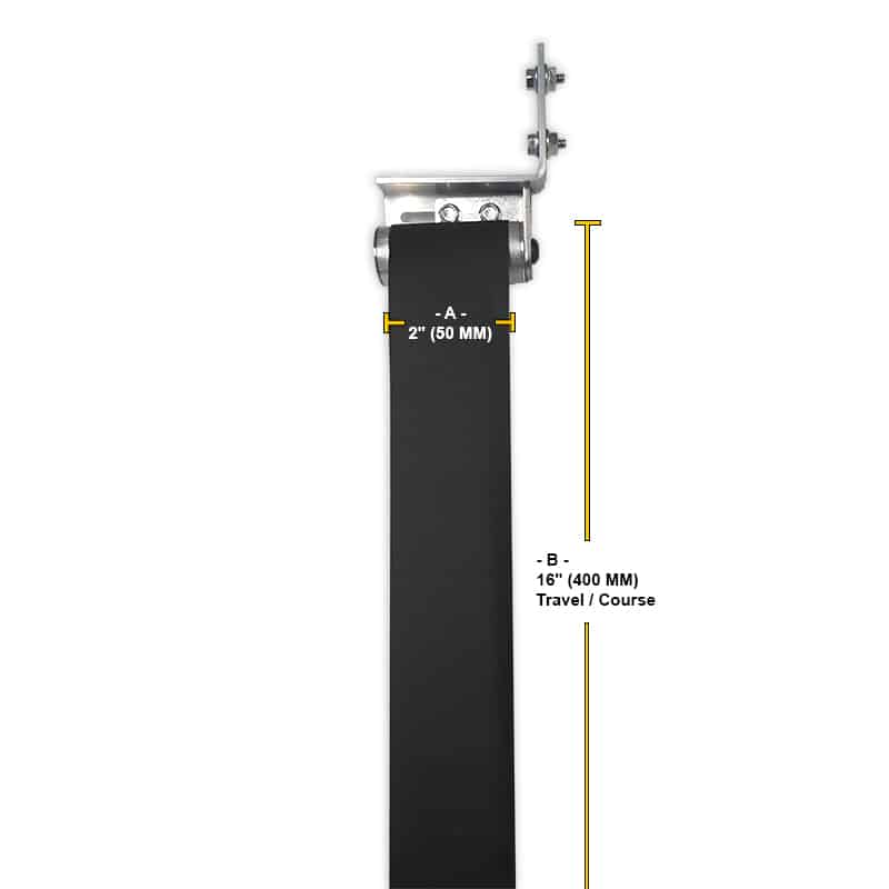 Données techniques du MST-AT01/BLADECOVER - Rideau protecteur rétractable pour guide de lame verticale